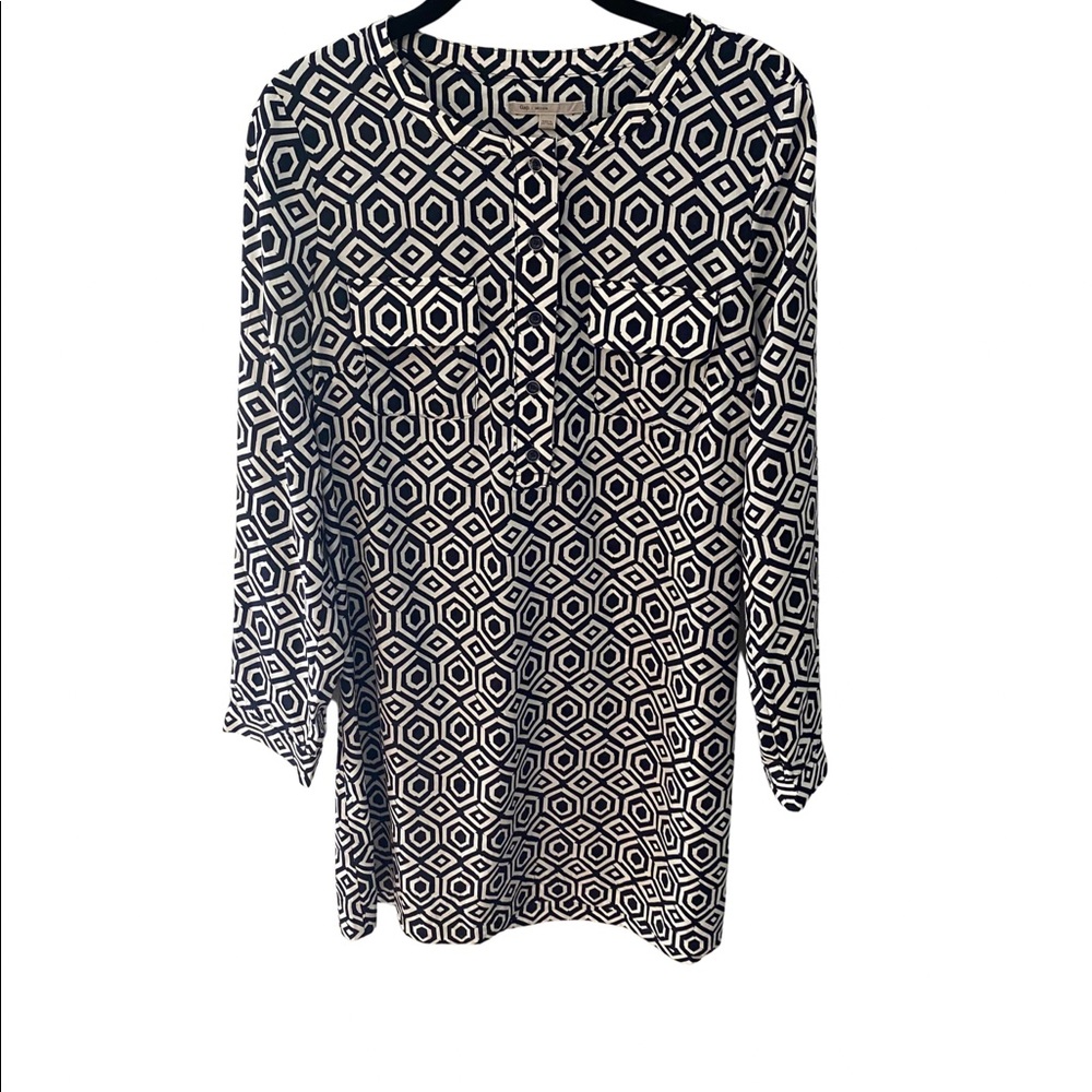 Gap Navy and White Geometric Dress